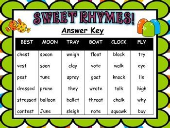 things that rhyme with sweet.